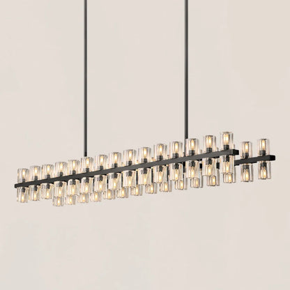 Contemporary Industrial K9 Crystal Rectangular Chandelier in Brass - Arcachon Style