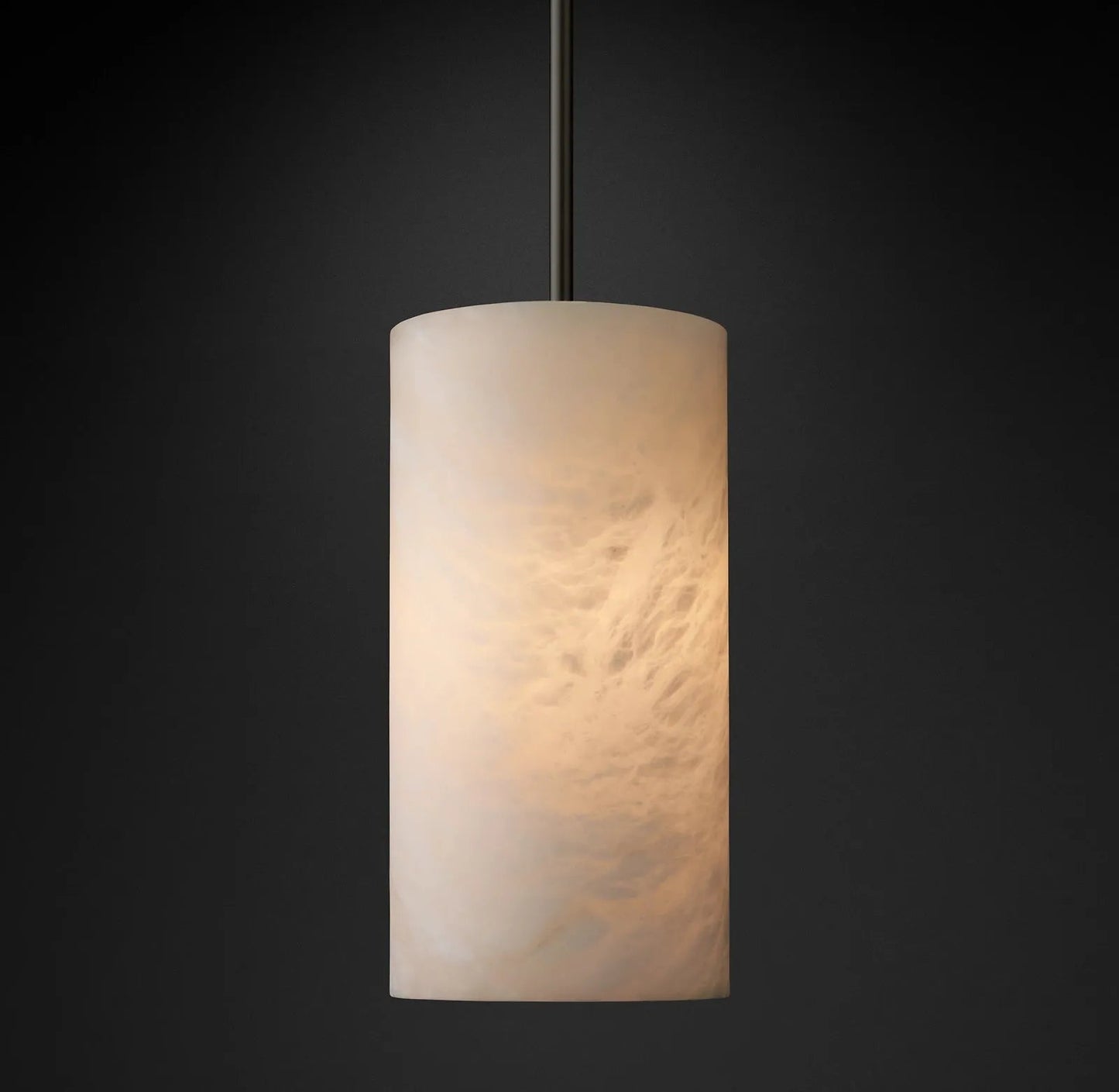 Hand-Carved Alabaster Cylinder Pendant