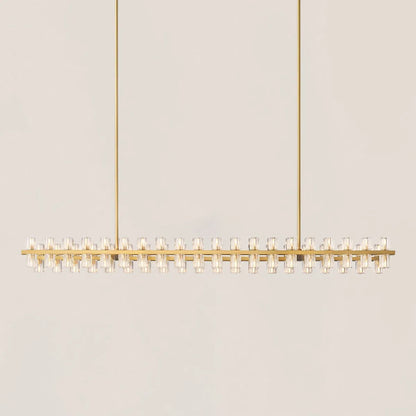 Contemporary Industrial K9 Crystal Rectangular Chandelier in Brass - Arcachon Style
