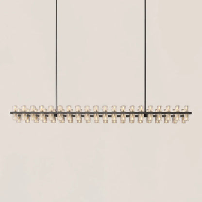 Contemporary Industrial K9 Crystal Rectangular Chandelier in Brass - Arcachon Style