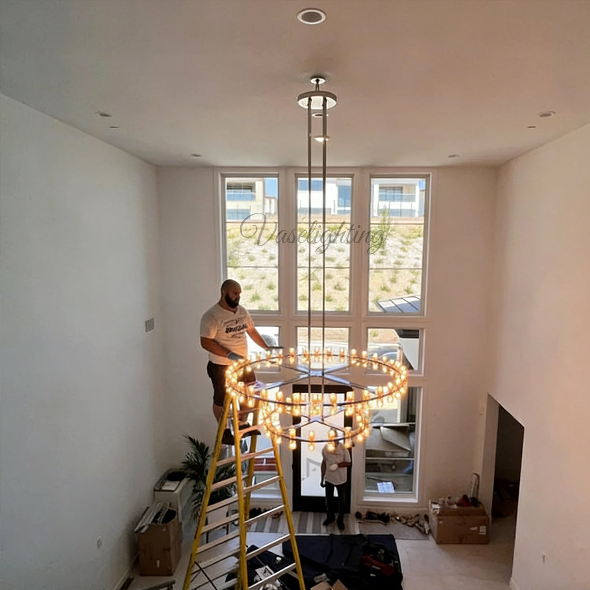Arcachon Led Round Two-tier Chandelier 60"