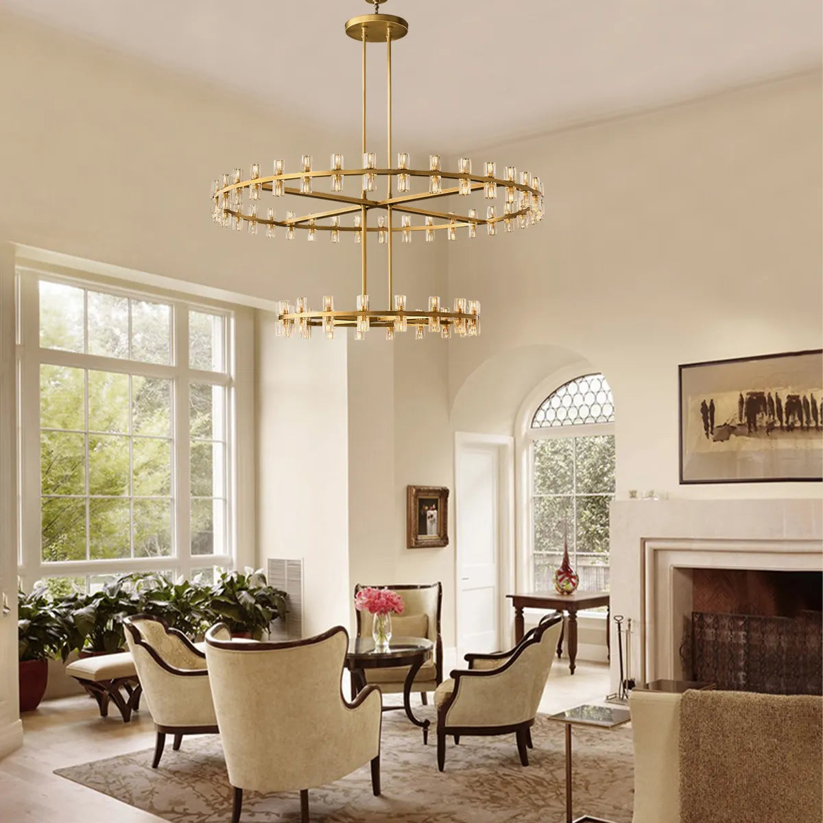 Arcachon Led Round Two-tier Chandelier 60"