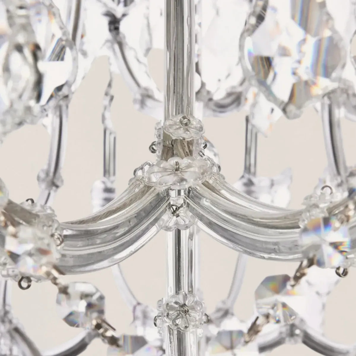 19TH C. Clear Royal Cut Crystal Round Chandelier 60"