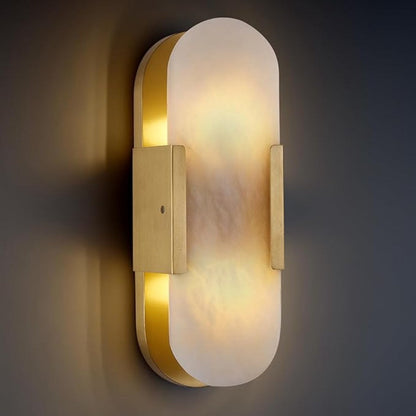 Alabaster Brass Wall Sconce