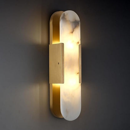 Alabaster Brass Wall Sconce