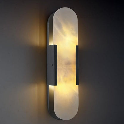 Alabaster Brass Wall Sconce