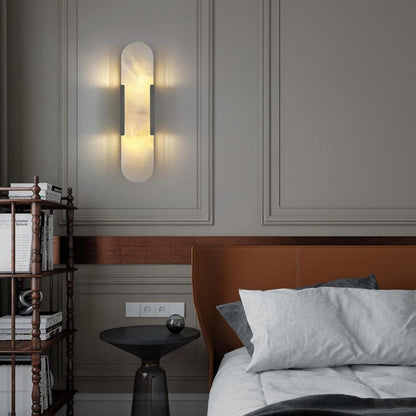 Alabaster Brass Wall Sconce