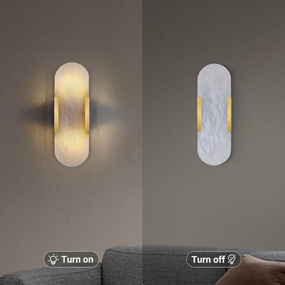 Alabaster Brass Wall Sconce