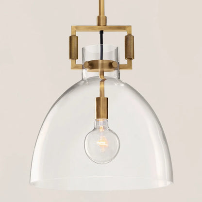 Machinist Glass Cloche Pendant 14"