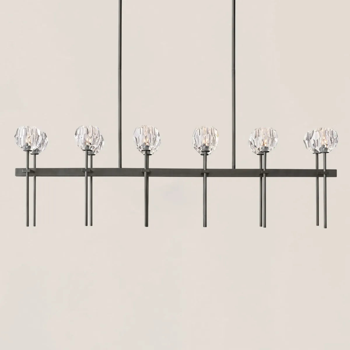 Boule De Crystal Clear Double Linear Chandelier 60"