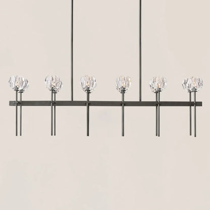 Boule De Crystal Clear Double Linear Chandelier 60"