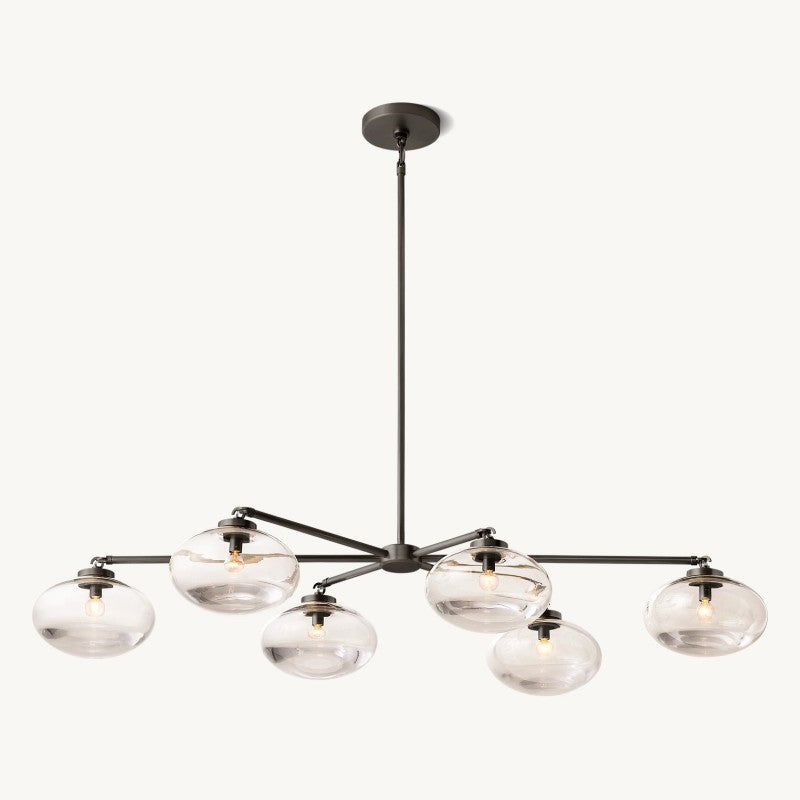 Cabrette Clear Glass Mobile Linear Chandelier
