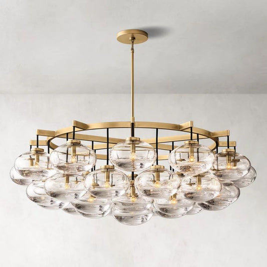 Cabrette Glass Round  Chandelier 60"