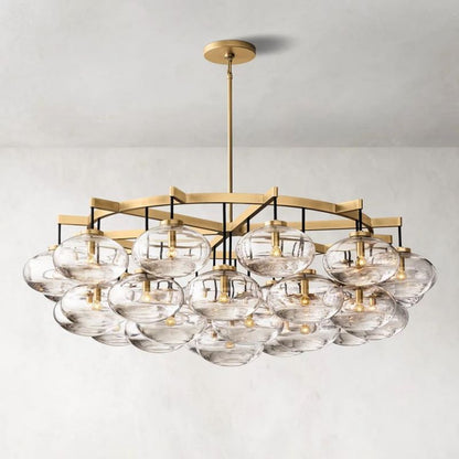 Cabrette Glass Round  Chandelier 60"