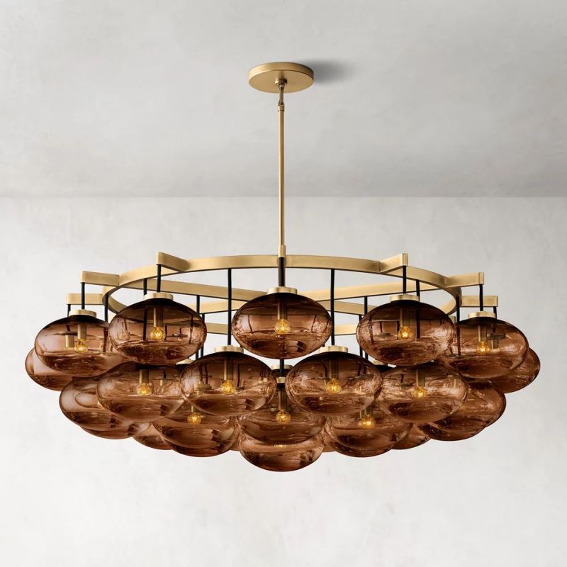 Cabrette Glass Round  Chandelier 60"