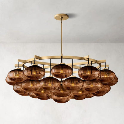 Cabrette Glass Round  Chandelier 60"