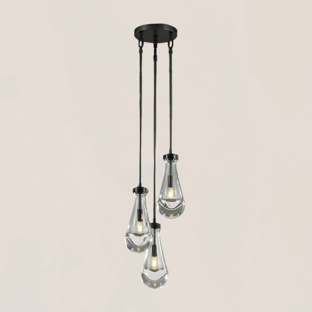 Raindrop Rod Round Chandelier
