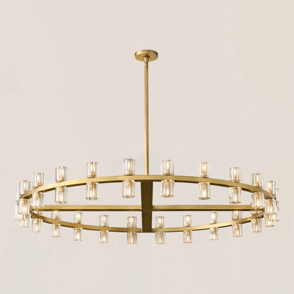 Arcachon Contemporary Industrial Crystal Glass Round LED Chandelier