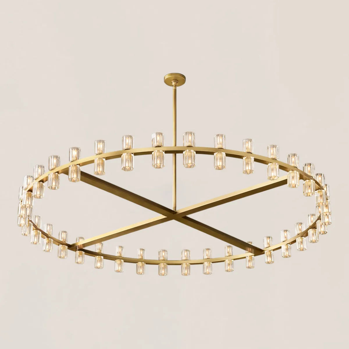 Arcachon Contemporary Industrial Crystal Glass Round LED Chandelier