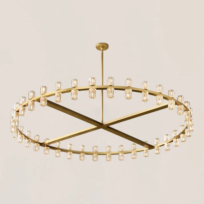 Arcachon Contemporary Industrial Crystal Glass Round LED Chandelier