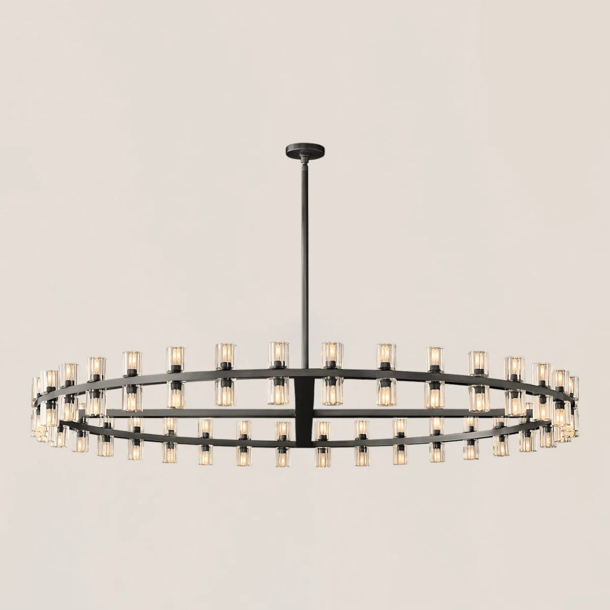 Arcachon Contemporary Industrial Crystal Glass Round LED Chandelier