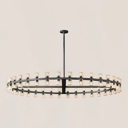 Arcachon Contemporary Industrial Crystal Glass Round LED Chandelier
