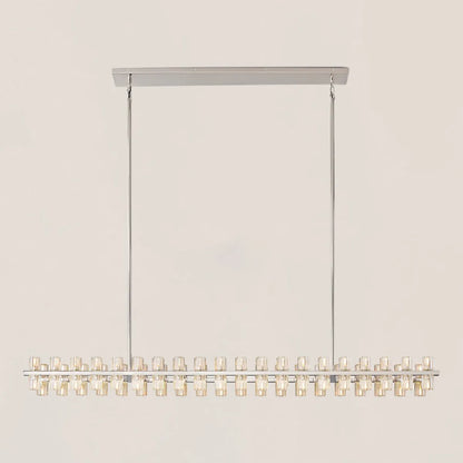 Contemporary Industrial K9 Crystal Rectangular Chandelier in Brass - Arcachon Style