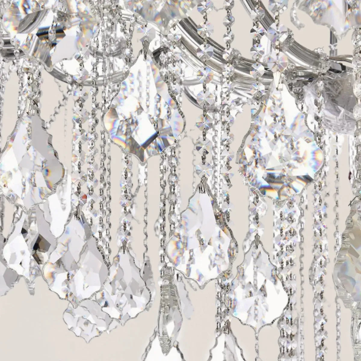 19TH C. Clear Royal Cut Crystal Round Chandelier 60"