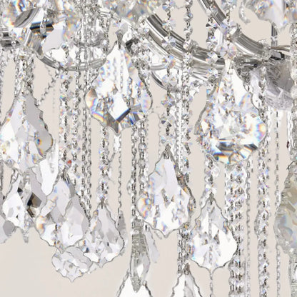 19TH C. Clear Royal Cut Crystal Round Chandelier 60"