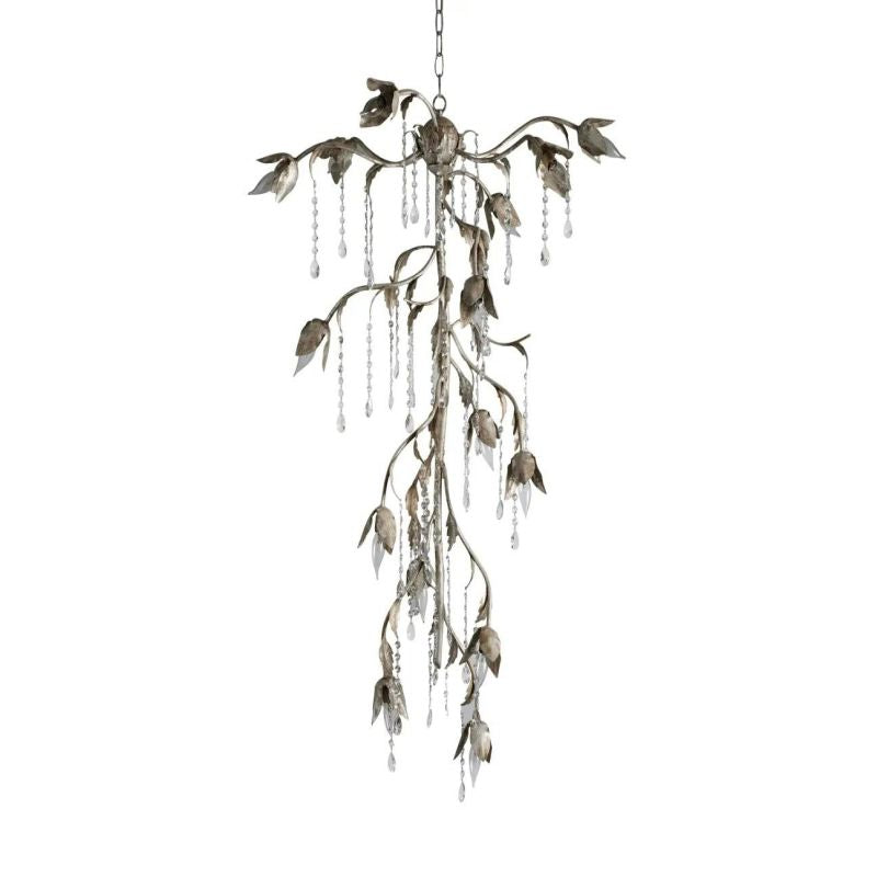 Gothic Viticci Silver Cascade Chandelier 34"H
