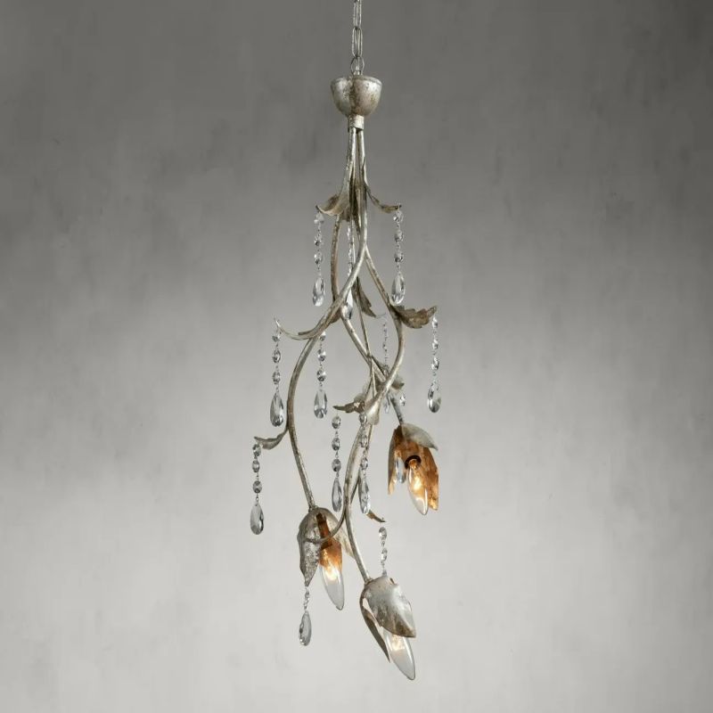Gothic Viticci Silver Pendant 28"