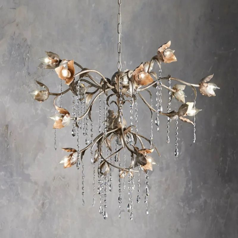 Gothic Viticci Silver Round Chandelier 40"