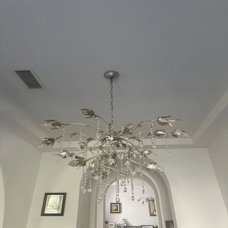 Gothic Viticci Silver Round Chandelier 40"