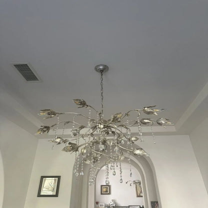 Gothic Viticci Silver Round Chandelier 40"