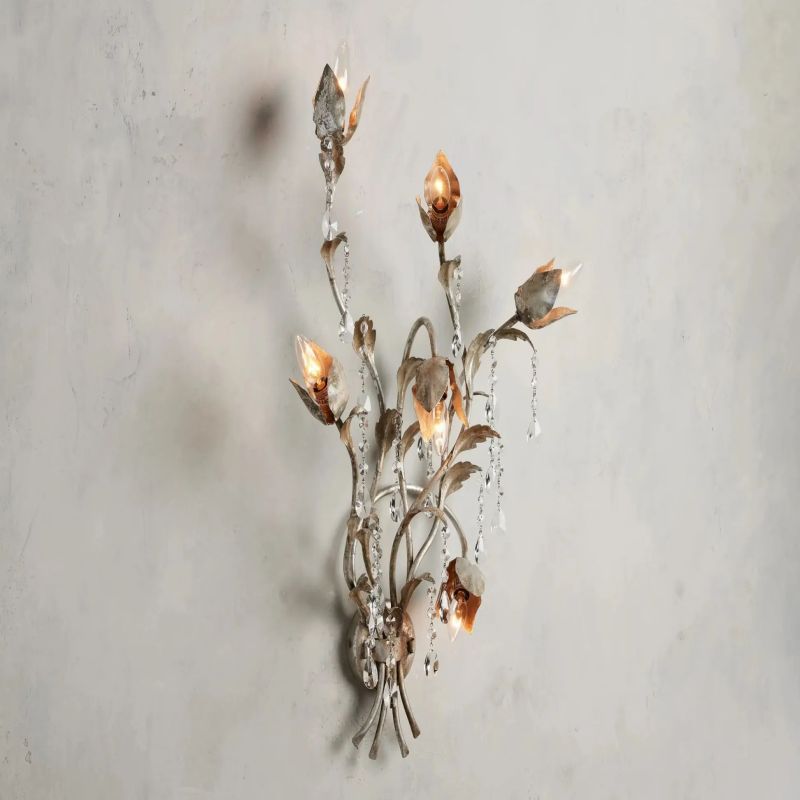 Gothic Viticcio Silver Wall Sconce