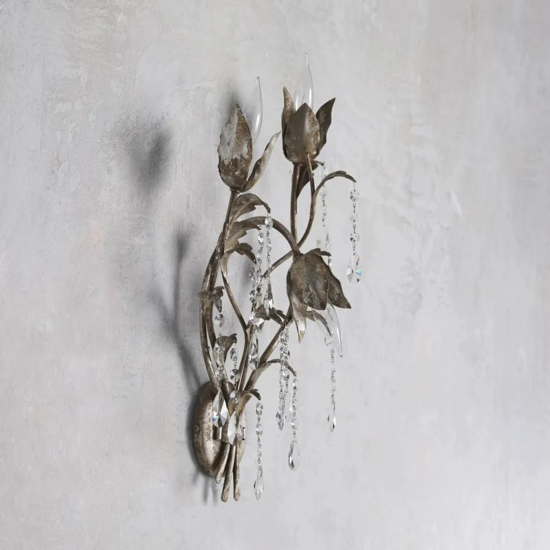 Gothic Viticcio Silver Wall Sconce