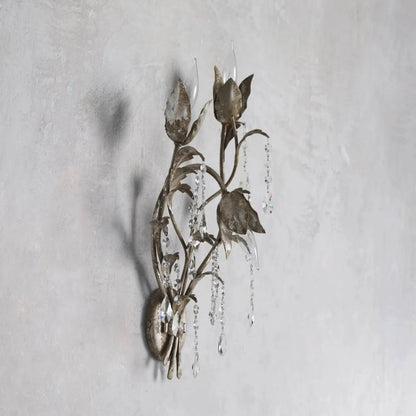 Gothic Viticcio Silver Wall Sconce