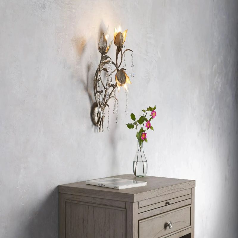 Gothic Viticcio Silver Wall Sconce