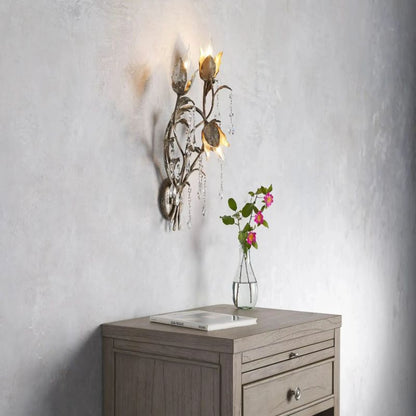 Gothic Viticcio Silver Wall Sconce