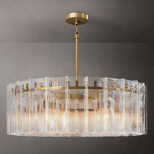 Lattice Glass Round Chandelier 37"