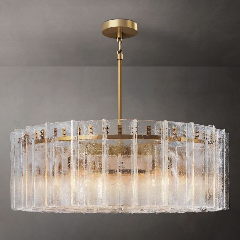 Lattice Glass Round Chandelier 48"