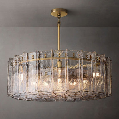 Lattice Glass Round Chandelier 48"