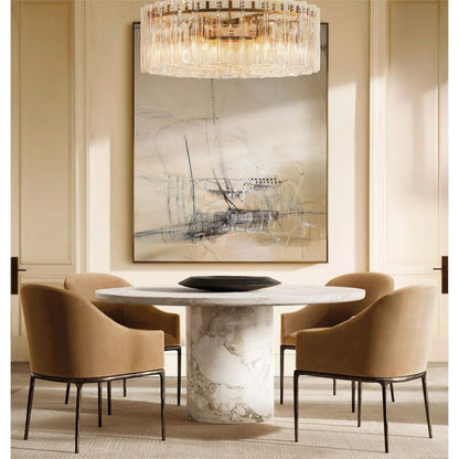 Lattice Glass Round Chandelier 37"