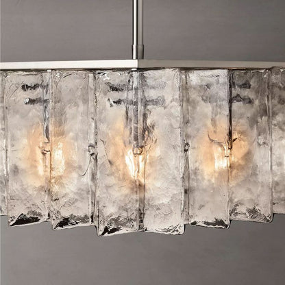 Lattice Clear Glass Square Chandelier 60"