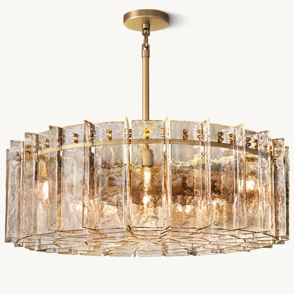 Lattice Glass Round Chandelier 48"
