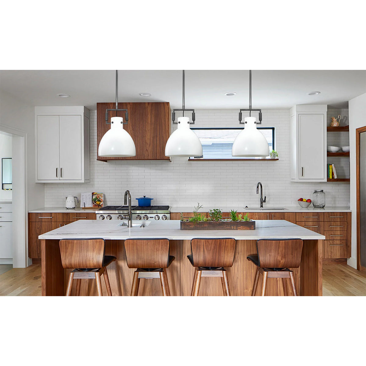 Machinist Milk Glass Cloche Pendant