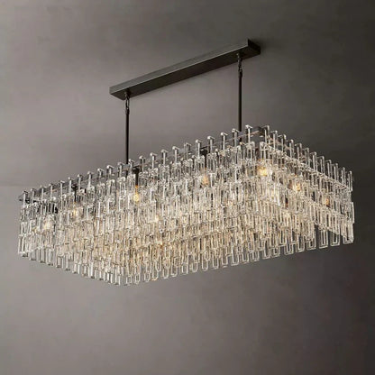Marignan Tiered Crystal Rectangular Chandelier 60"