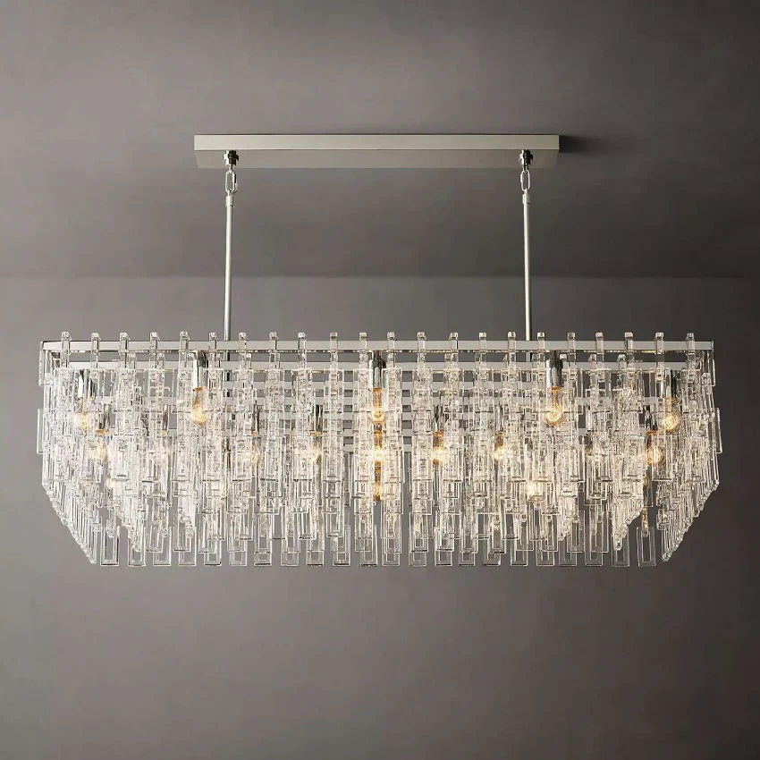 Marignan Tiered Crystal Rectangular Chandelier 60"
