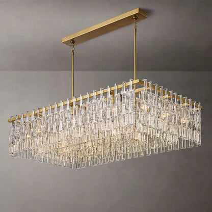 Marignan Tiered Crystal Rectangular Chandelier 60"