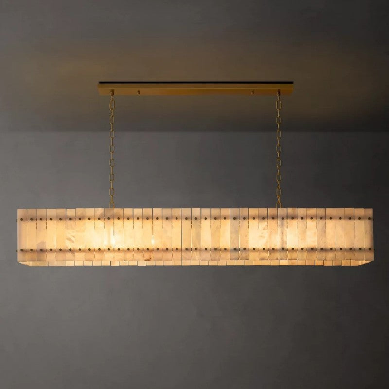 San Marco Alabaster Linear Chandelier 72"